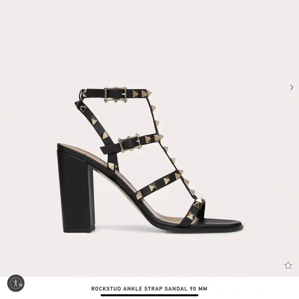 Valentino Black Heels ROCKSTUD ANKLE STRAP SANDAL 90 MM - Picture 2 of 11